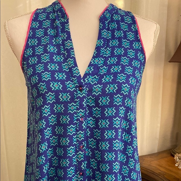 Maeve Blue Sleeveless Relaxed Tank Top - Picture 2 of 10